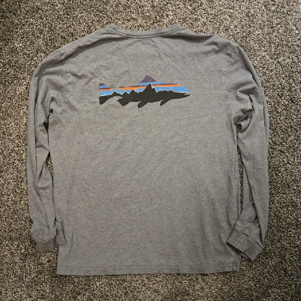 Patagonia Gray Long Sleeve with Fish Graphic